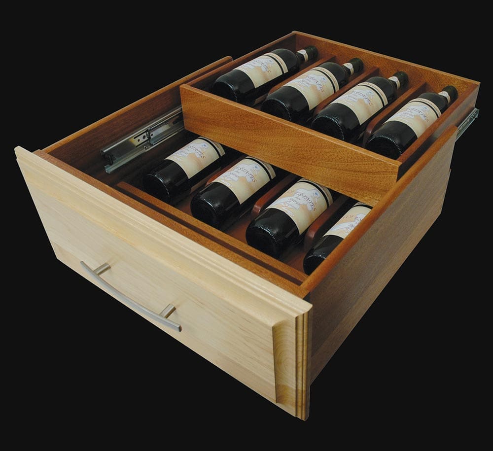 A dovetail wine drawer