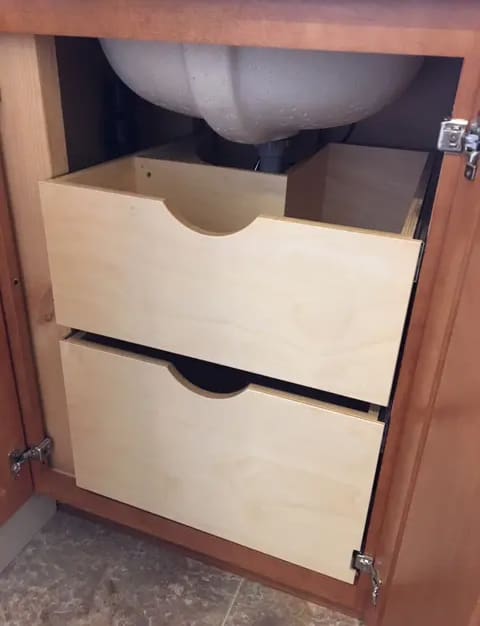 Under Sink U Shaped Drawers